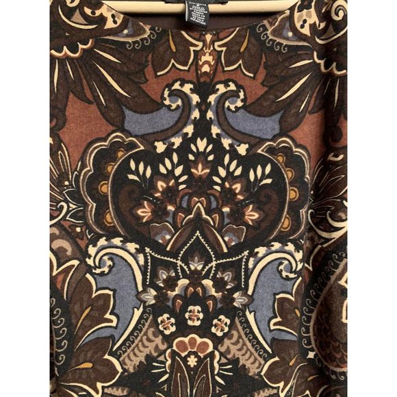 R & M Richards Size 8 Gorgeous Fall Dress Fully Lined All over Pattern Brown EUC - Picture 3 of 4